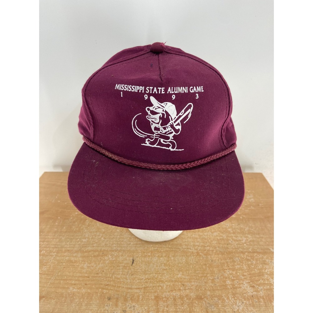 Vintage Yupoong Mississippi State Alumni Game 1993 Snapback Rope Hat Maroon Mens